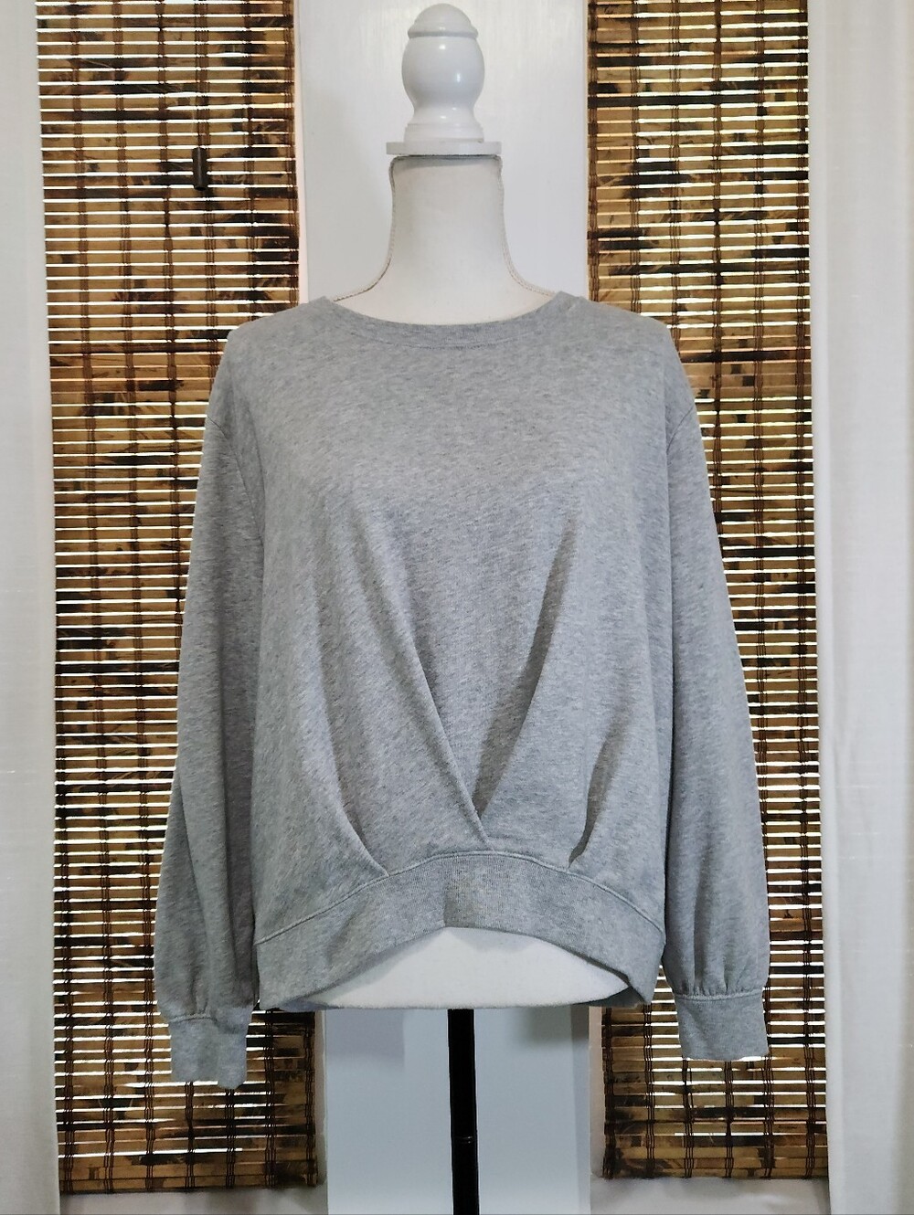 Banana Republic Oversized Pleated Front Sweatshirt - Light Gray - Size Small